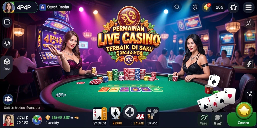 Tampilan gameplay Live Casino yang menarik dan interaktif di 4P4P.
