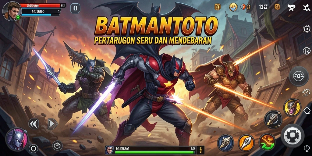 Tangkapan layar gameplay <strong>BATMANTOTO</strong> menampilkan pertarungan seru dan karakter unik.