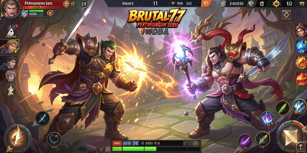 Tampilan gameplay seru dan intens dalam BRUTAL77.