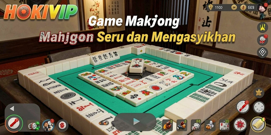 Screenshot gameplay HOKIVIP yang menampilkan tantangan Mahjong.