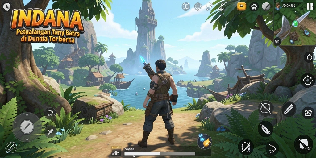 Tampilan gameplay INDAAA yang epik dan imersif di dunia terbuka.