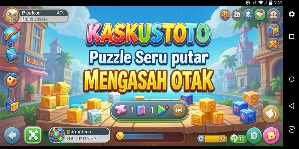 Screenshot utama KASKUSTOTO menunjukkan gameplay seru dalam menyelesaikan teka-teki.