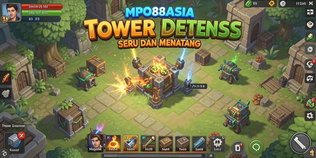 Tampilan gameplay MPO88ASIA yang mendebarkan dalam pertahanan Tower Defense.