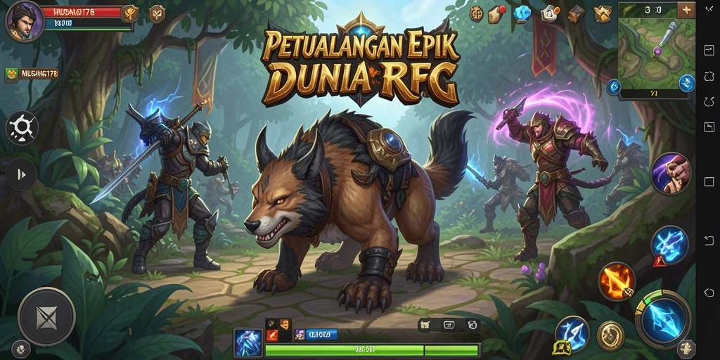 Screenshot utama MUSANG178 menampilkan aksi seru dalam pertempuran RPG.