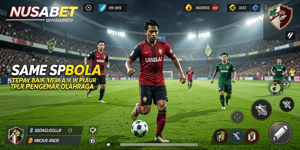 Gameplay seru NUSABET dengan pertandingan sepak bola.