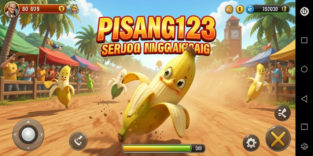 Gameplay seru dari PISANG123 dengan balapan menegangkan.