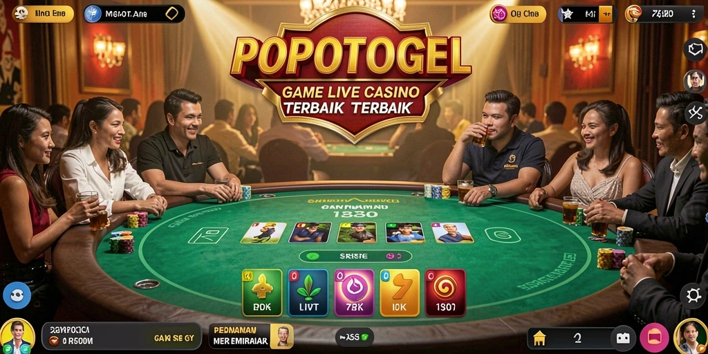 Tampilan gameplay menyenangkan dari POPOTOGEL dalam Live Casino.