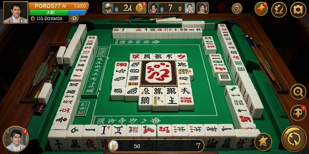 Screenshot gameplay POROS77 menunjukkan tantangan seru Mahjong.