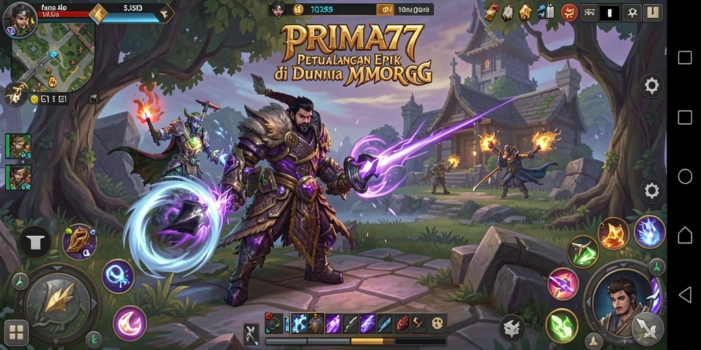 Screenshot gameplay epik dalam petualangan MMORPG.