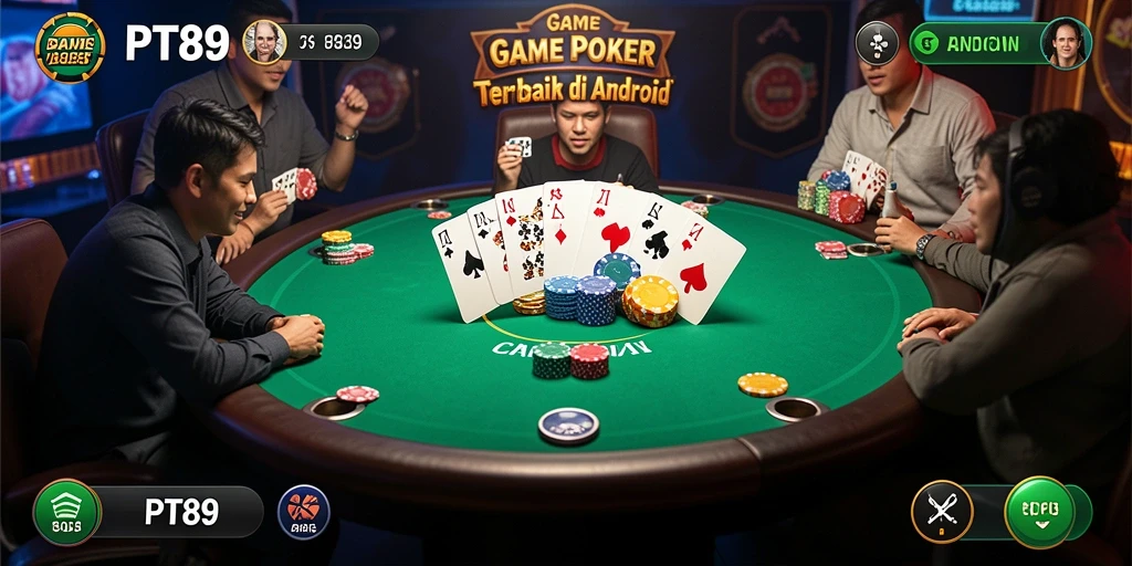 Screenshot PT89 menunjukkan gameplay Poker yang seru dan interaktif.