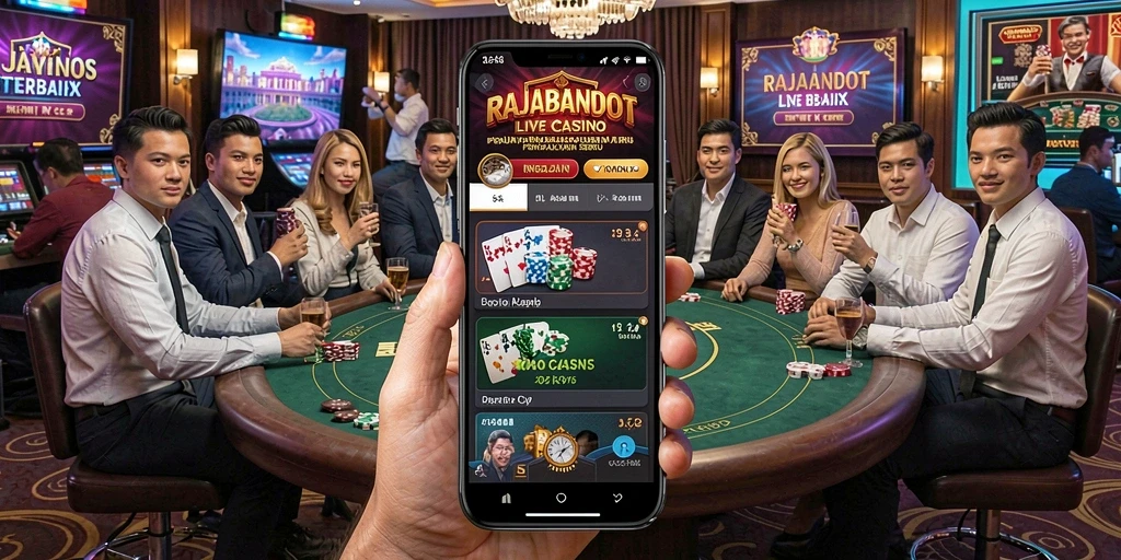 Tampilan gameplay Live Casino RAJABANDOT yang mendebarkan dan interaktif.
