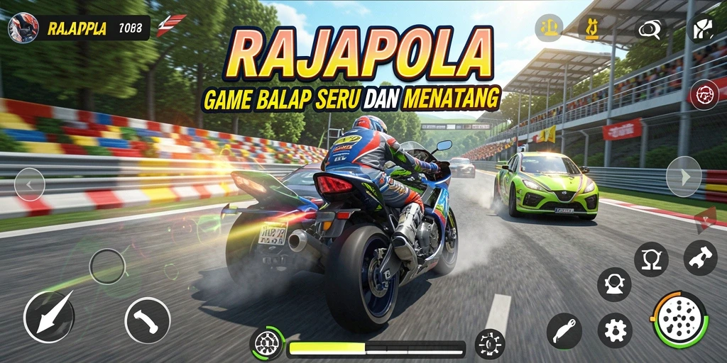 Tampilan gameplay seru dalam balapan RAJAPOLA.