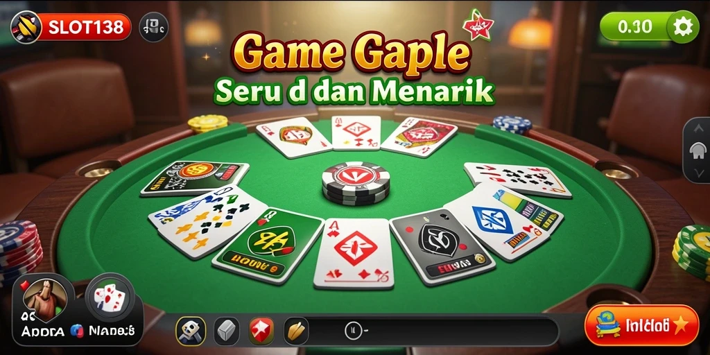 Tampilan gameplay SLOT138 yang menarik dengan suasana Gaple yang seru.
