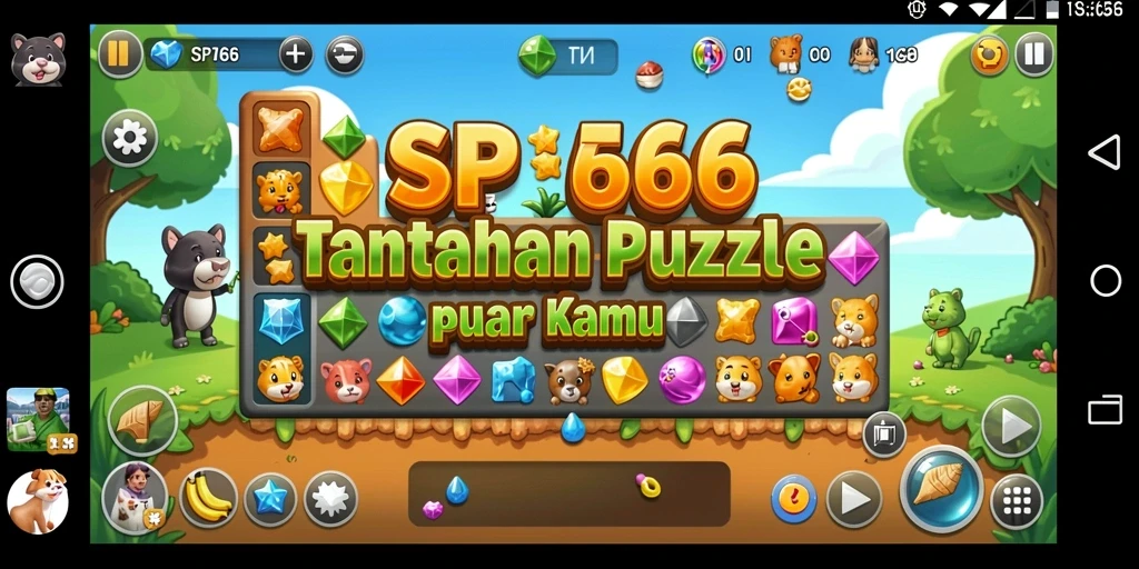 Screenshot SP666 menunjukkan gameplay puzzle yang seru dan menantang.