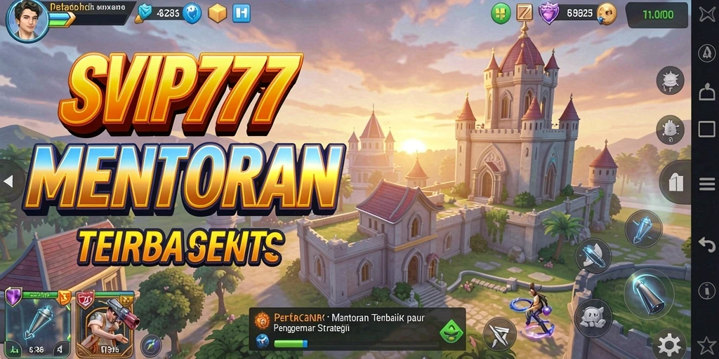 Tampilan gameplay SVIP777 dengan grafik menawan dan menara yang beragam.