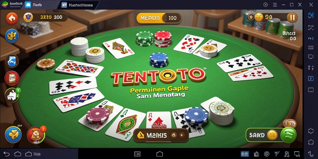 Screenshot permainan TENTOTO dengan gameplay Gaple yang seru.