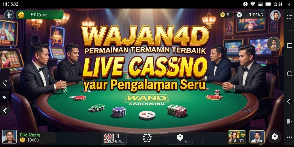 Screenshot gameplay WAJAN4D menampilkan dealer profesional di studio yang modern.